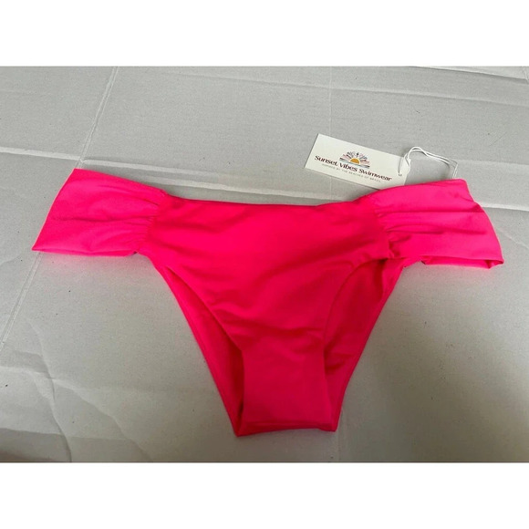 Sunset Vibes Swimwear Hot Pink Bikini Bottom size 6 - Picture 1 of 4